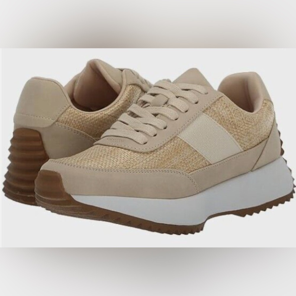 NEW Dolce Vita Breela Raffia Platform Sneakers 8.5